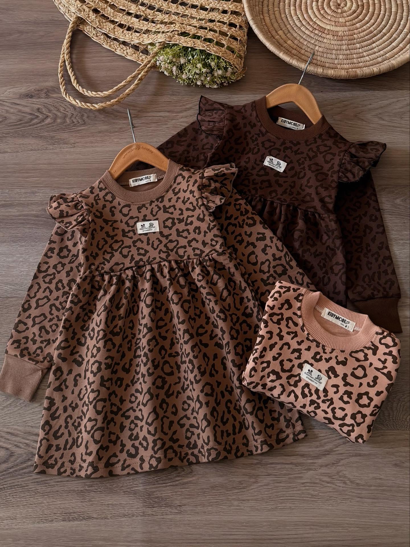 پیراهن دورس پلنگی دخترانه 2 تا 7 سال