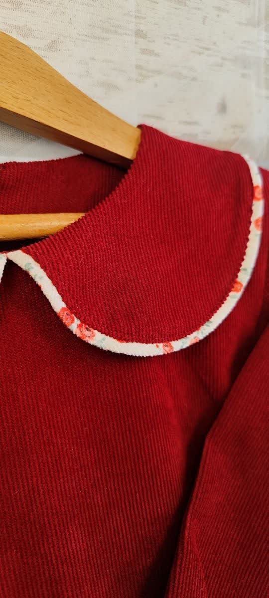 شومیز مخمل کبریتی دامن دار 3 تا 8 سال