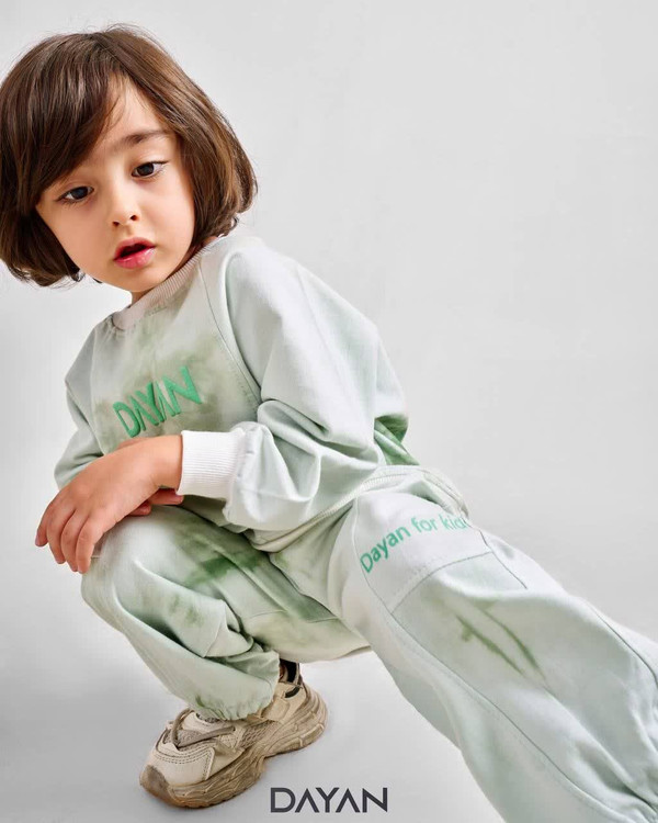 ست بلوز و شلوار بچگانه طرح آبرنگ 3 تا 7 سال