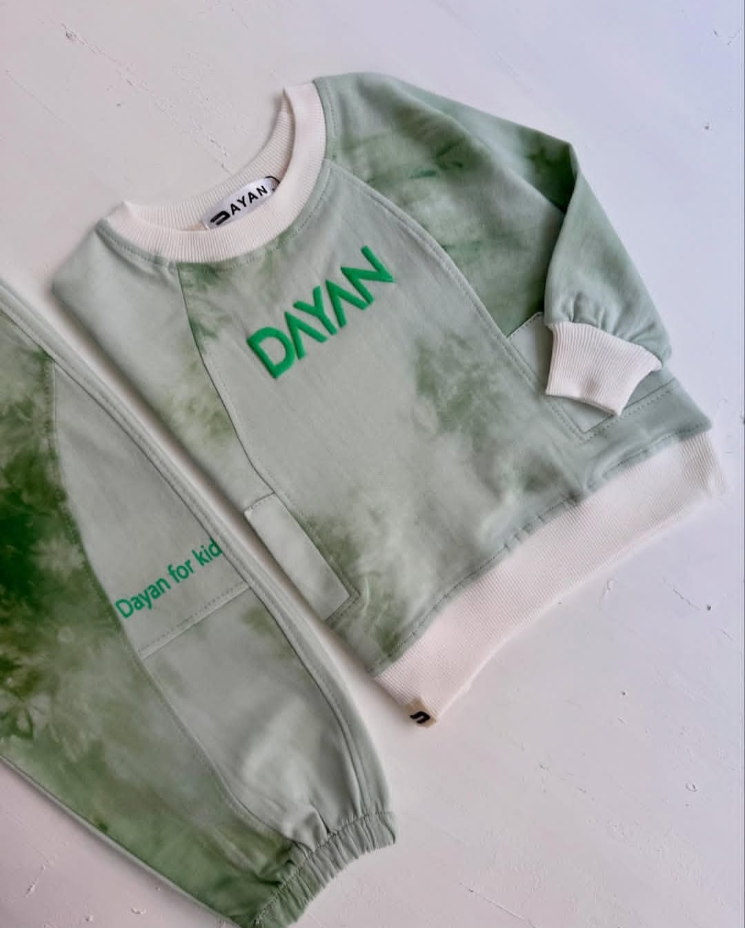 ست بلوز و شلوار طرح آبرنگ 3 تا 7 سال