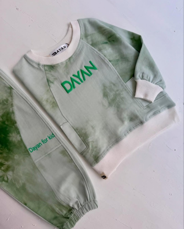 ست بلوز و شلوار بچگانه طرح آبرنگ 3 تا 7 سال