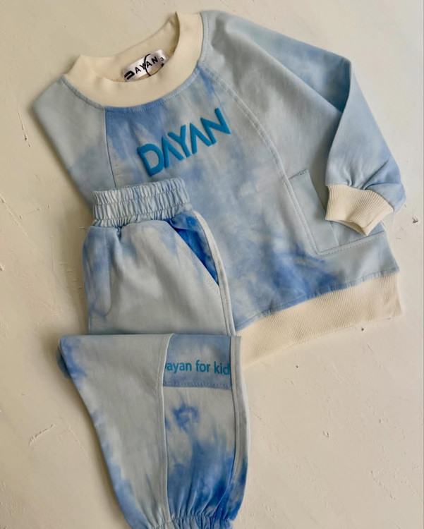 ست بلوز و شلوار طرح آبرنگ 3 تا 7 سال