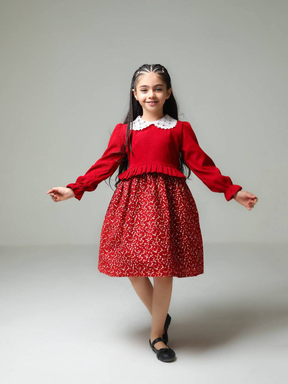 پیراهن سارافون دخترانه 2 تا 9 سال