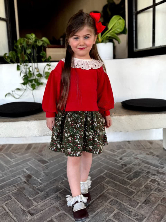 پیراهن مخمل دخترانه 3 تا 6 سال لباس یلدایی