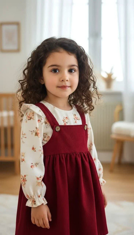 شومیز و بیلر دامنی مخمل کبریتی 2 تا 9 سال