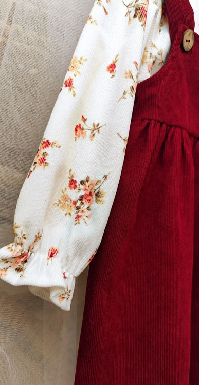 شومیز و بیلر دامنی مخمل کبریتی 2 تا 9 سال