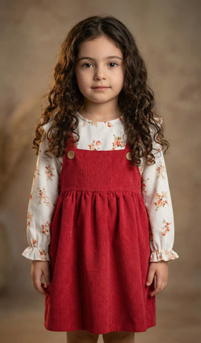 شومیز و بیلر دامنی مخمل کبریتی 2 تا 9 سال