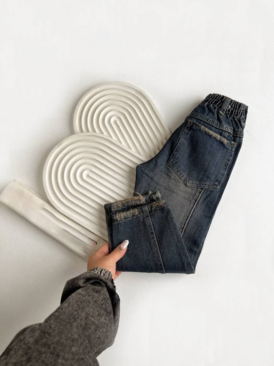 شلوار جین مام استایل بچگانه 5 تا 12 سال