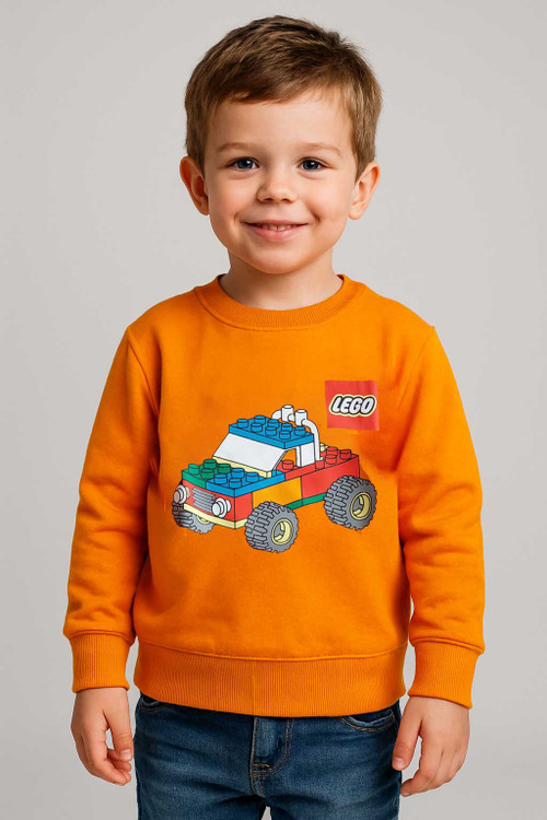 بلوز دورس آستین بلند طرح لگو ماشین 2 تا 8 سال