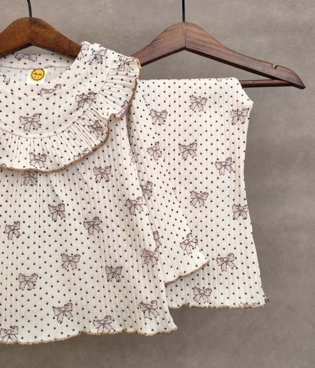 ست راحتی ریلی اسکاتلندی با شلوار بوت کات 7 تا 12 سال