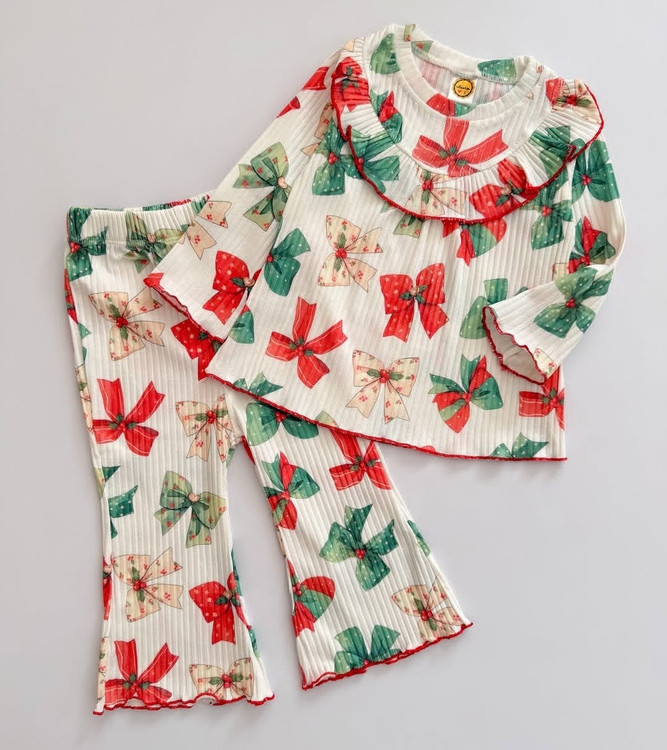 ست راحتی ریلی بلوز و شلوار بوت کات 1 تا 12 سال