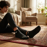 جوراب پنبه مچی بچه گانه مدل NIKE رنگ مشکی 3 تا 10 سال