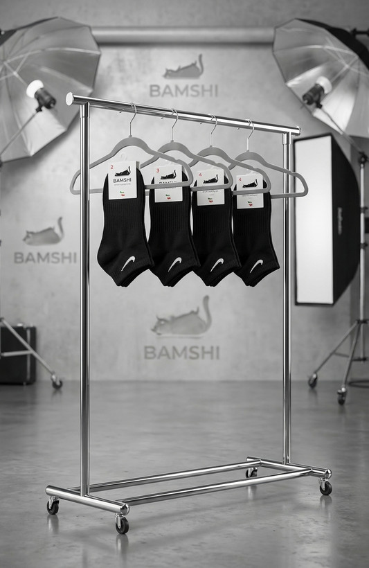 جوراب پنبه مچی بچه گانه مدل NIKE رنگ مشکی 3 تا 10 سال