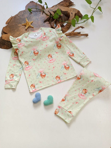 بلوز و شلوار راحتی سرشانه چین دار 1 تا 12 سال