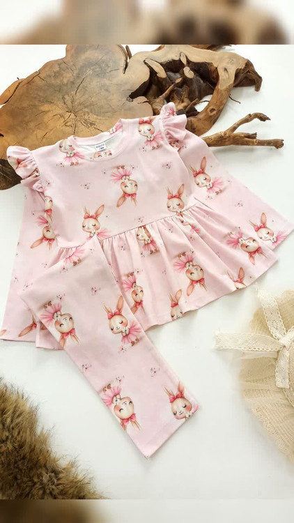 ست راحتی دخترانه کمرچین دار 3 تا 10 سال