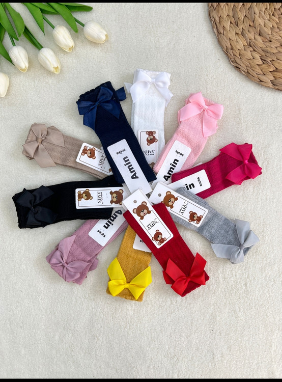 جوراب ساقدار گندمی از نوزادی تا 6 سال