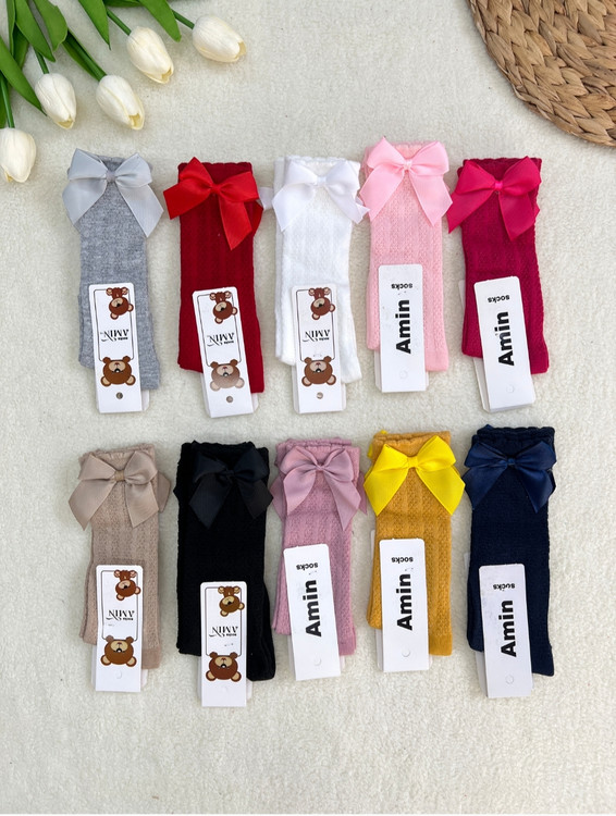 جوراب ساقدار گندمی از نوزادی تا 6 سال