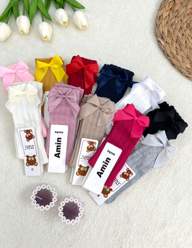 جوراب ساقدار گندمی از نوزادی تا 6 سال