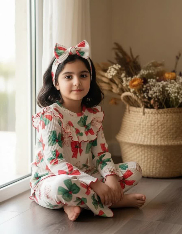 ست راحتی ریلی بلوز و شلوار بوت کات 1 تا 12 سال