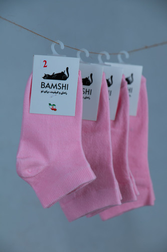 جوراب پنبه مچی بچه گانه مدل ساده رنگ سفید و صورتی 3 تا 10 سال