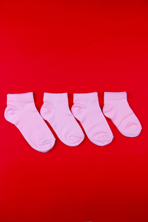 جوراب پنبه مچی بچه گانه مدل ساده رنگ سفید و صورتی 3 تا 10 سال