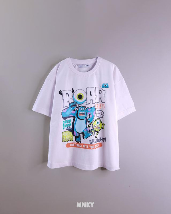 تیشرت سفید 7 تا 10 سال طرح کارخونه هیولا