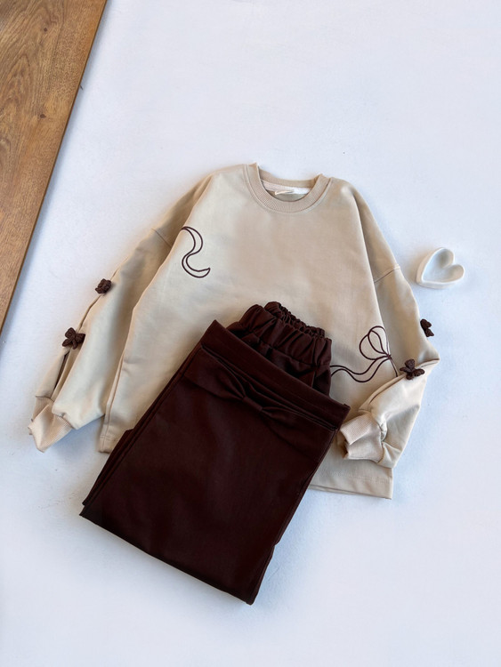 ست بلوز و شلوار پاپیون بافت از 7 سال تا 14 سال