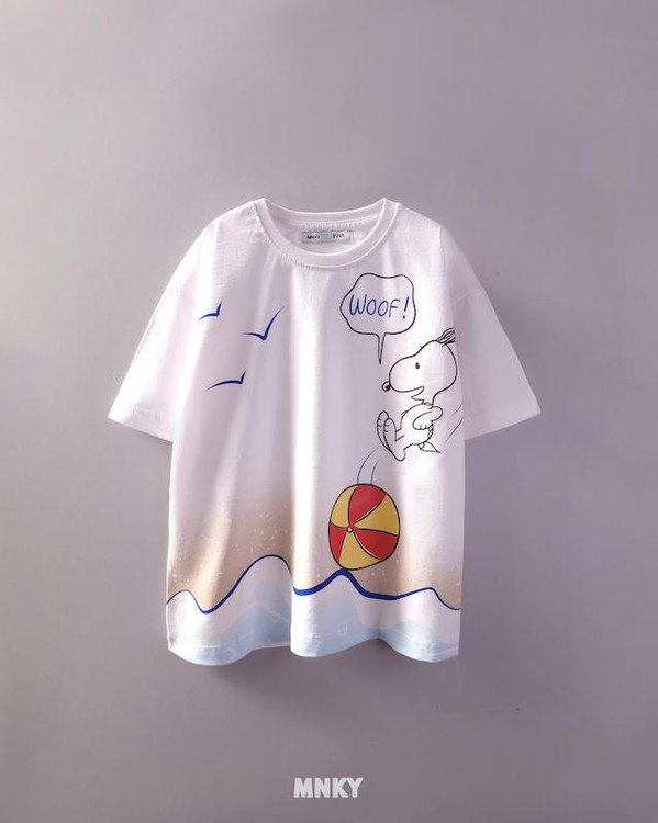 تیشرت سفید 7 تا 10 سال طرح طرح اسنوپی