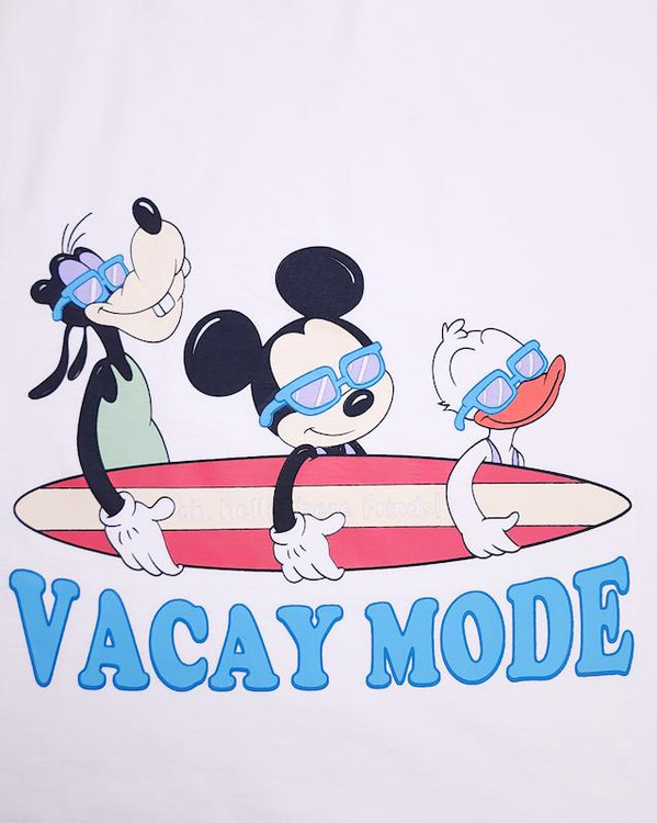 تیشرت سفید 7 تا 10 سال طرح طرح میکی و دوستان