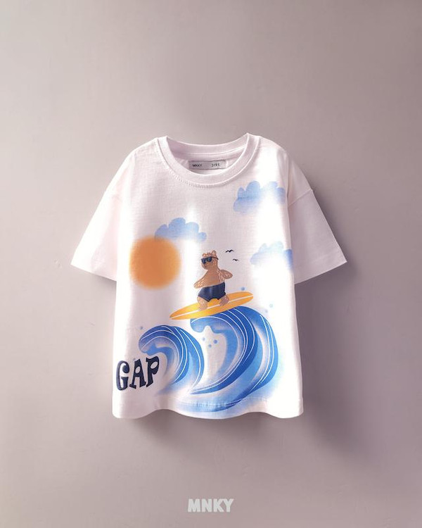 تیشرت سفید بچگانه 3 تا 6 سال طرح خرس گپ