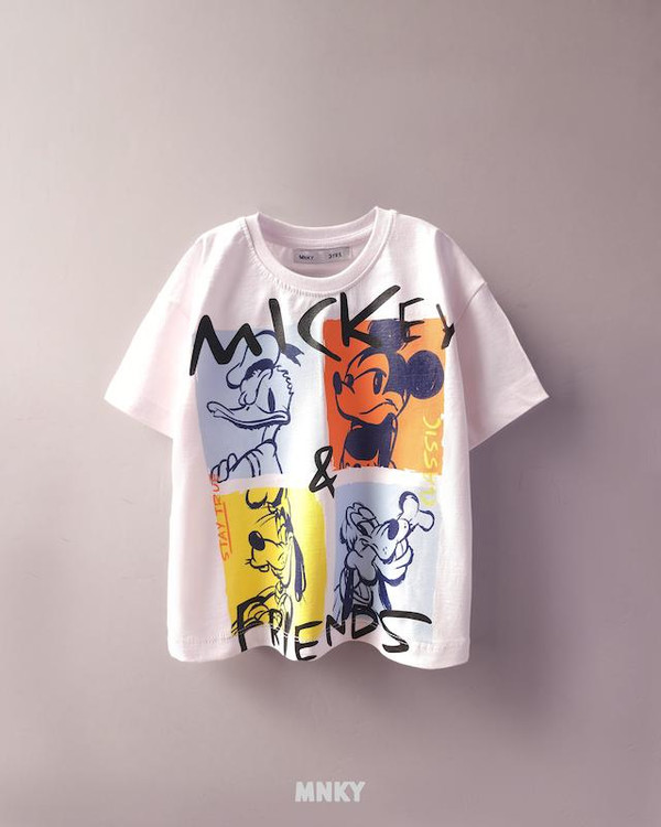 تیشرت سفید بچگانه 3 تا 6 سال طرح میکی
