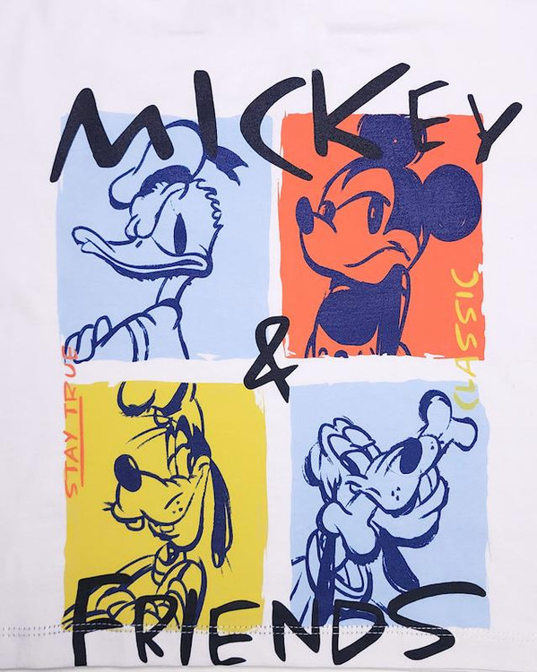 تیشرت سفید بچگانه 3 تا 6 سال طرح میکی