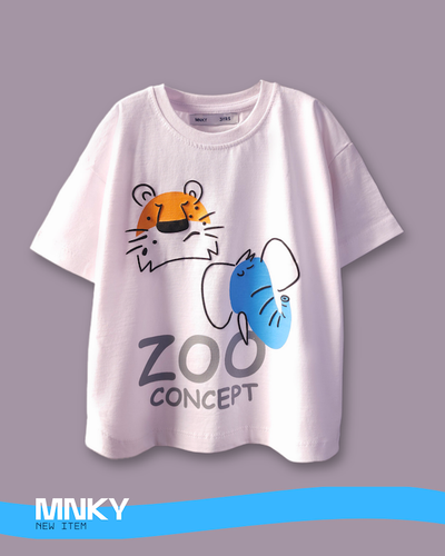 تیشرت سفید بچگانه 3 تا 6 سال طرح ZOO