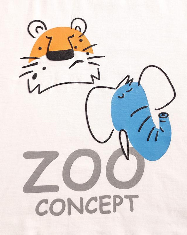 تیشرت سفید بچگانه 3 تا 6 سال طرح ZOO