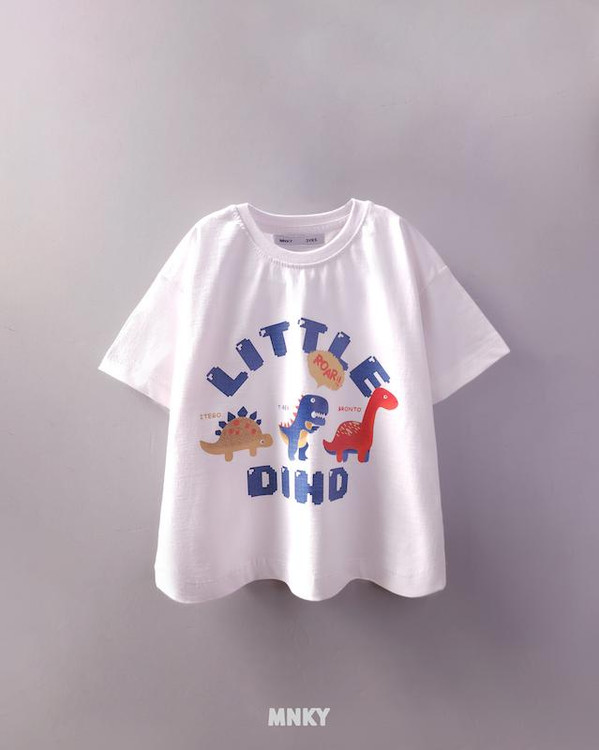 تیشرت سفید بچگانه 3 تا 6 سال طرح 3دایناسور