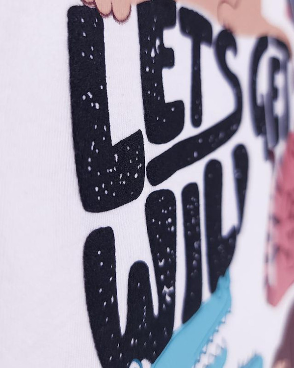 تیشرت سفید بچگانه 3 تا 6 سال طرح حیوانات جنگل