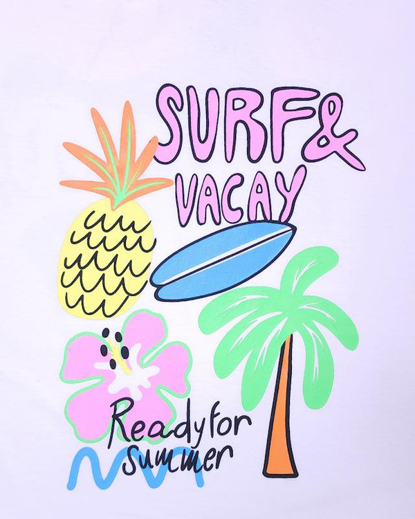 تیشرت سفید بچگانه 3 تا 6 سال طرح آناناس هاوایی