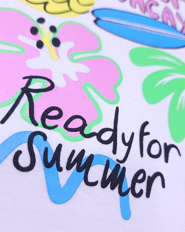 تیشرت سفید بچگانه 3 تا 6 سال طرح آناناس هاوایی