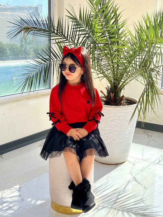 دامن عروسکی دخترانه 3 تا 10 سال مشکی ساده