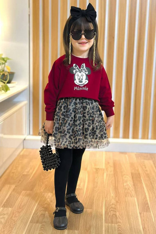 ست دو تیکه کراپ و دامن میکی موس ۳ تا ۱۰ سال