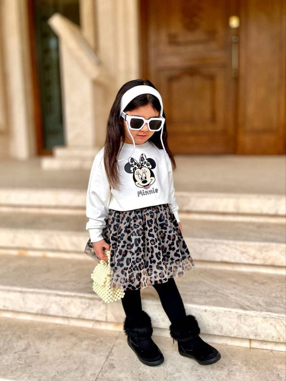 ست دو تیکه کراپ و دامن میکی موس ۳ تا ۱۰ سال