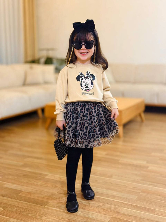 ست دو تیکه کراپ و دامن میکی موس ۳ تا ۱۰ سال