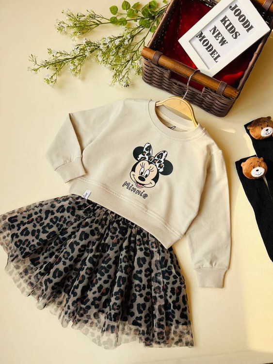 ست دو تیکه کراپ و دامن میکی موس ۳ تا ۱۰ سال