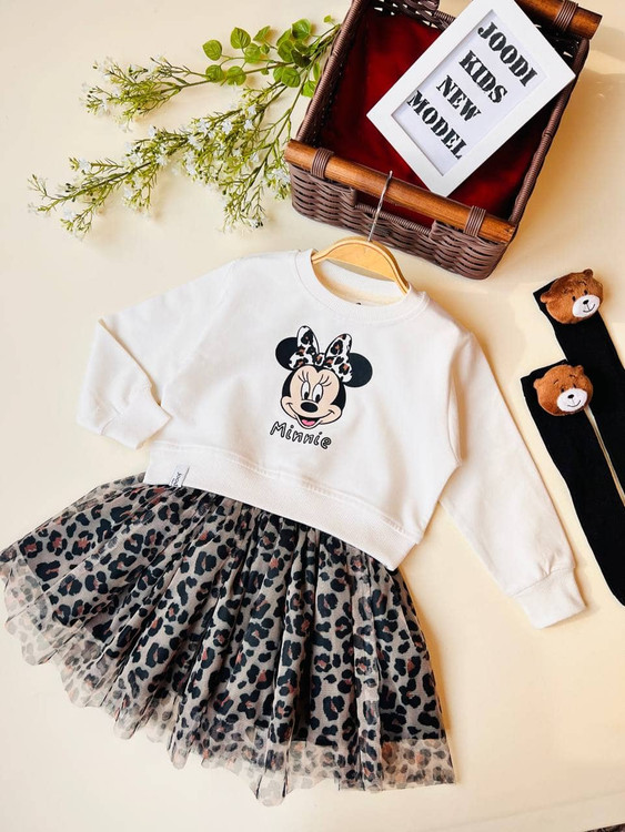 ست دو تیکه کراپ و دامن میکی موس ۳ تا ۱۰ سال