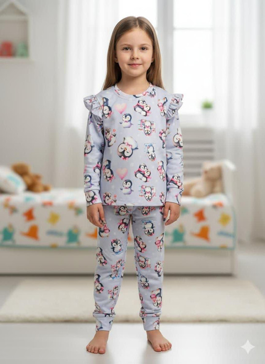 بلوز و شلوار راحتی سرشانه چین دار 1 تا 12 سال