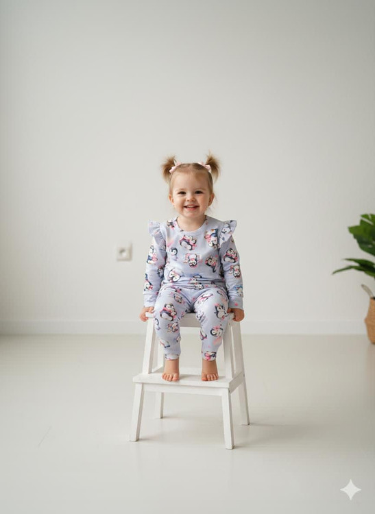 بلوز و شلوار راحتی سرشانه چین دار 1 تا 12 سال