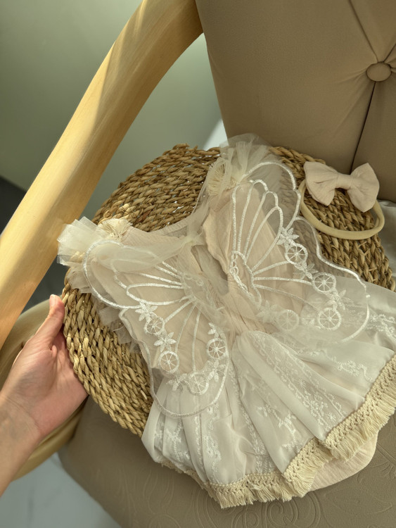 بادی پیراهن نوزادی 3 تا 18 ماه مدل پروانه