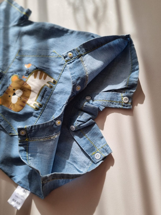 رامپر نوزادی جین کاغذی 6 تا 24 ماه