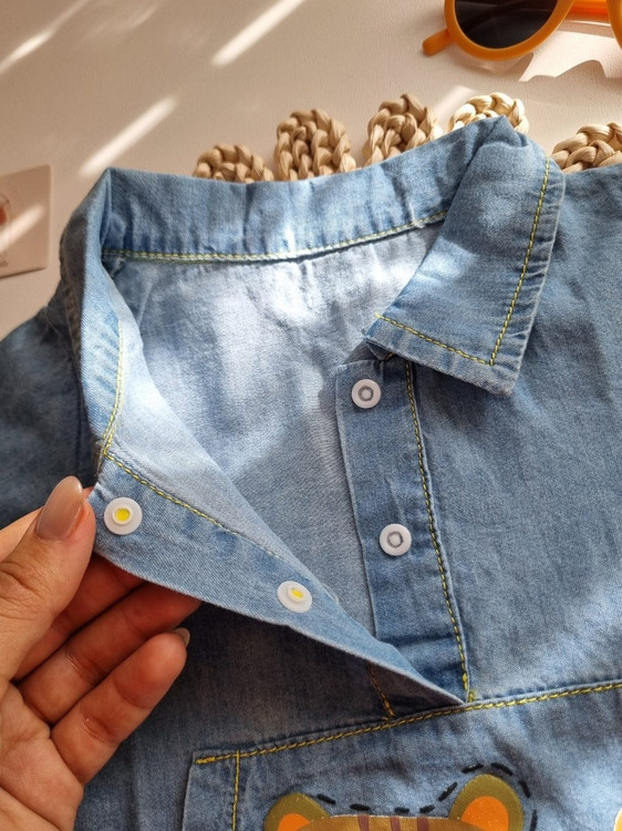 رامپر نوزادی جین کاغذی 6 تا 24 ماه