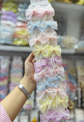 انبری مجلسی پاپیون آویز مرواریدی